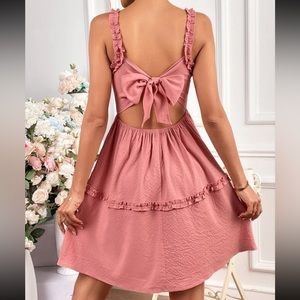 Boho Back Bow Tiered Ruffle Cami Dress